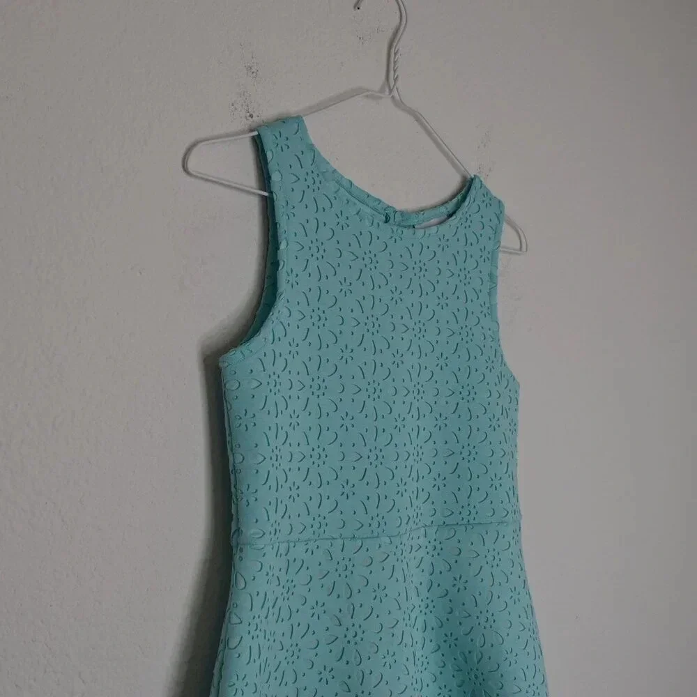 The Childrens Place Dress Daisy Floral Sz L 10/12 Laser Cut Party Coquette - Picture 6 of 16